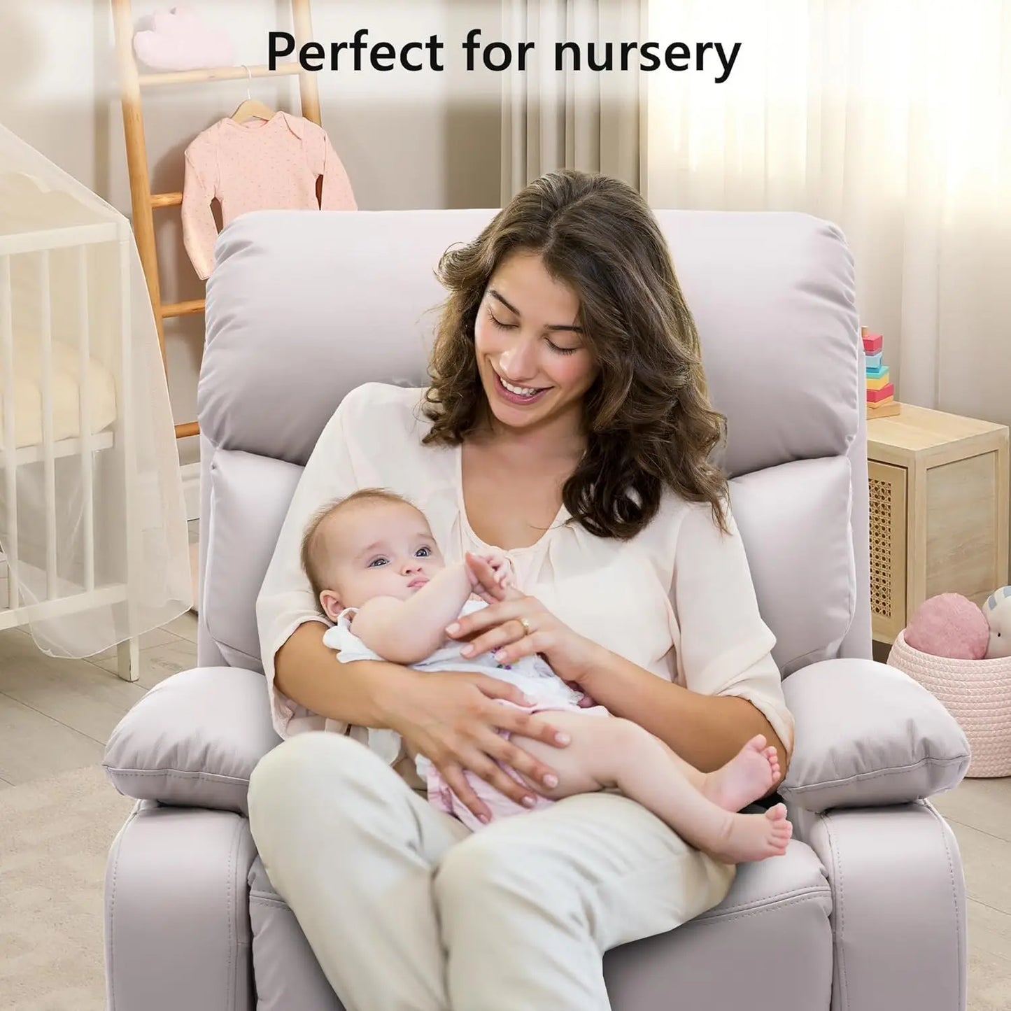 Swivel Rocker Recliner Chair for Adults and Nursery Use
