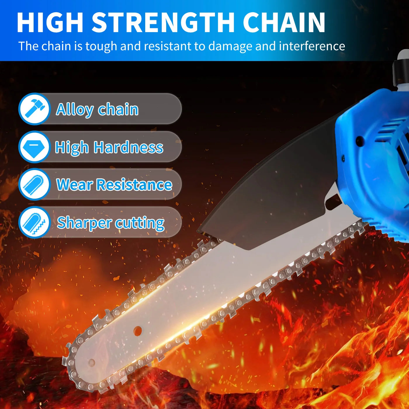 Cordless Chainsaw Electric 20V With 2 Batteries And 3 Chains