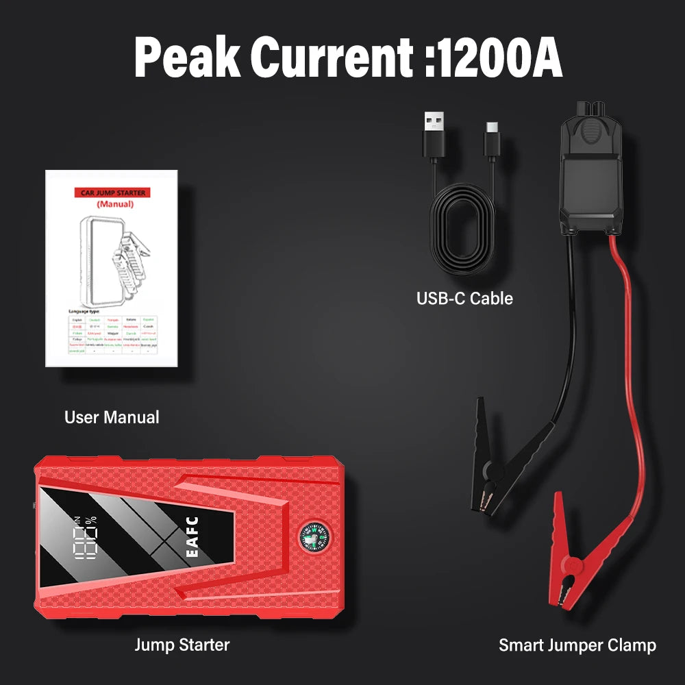 2000A/1200A/600A Car Jump Starter Power Bank Car Battery Booster Charger 12V Starting Device Petrol Diesel-Car Starter Buster