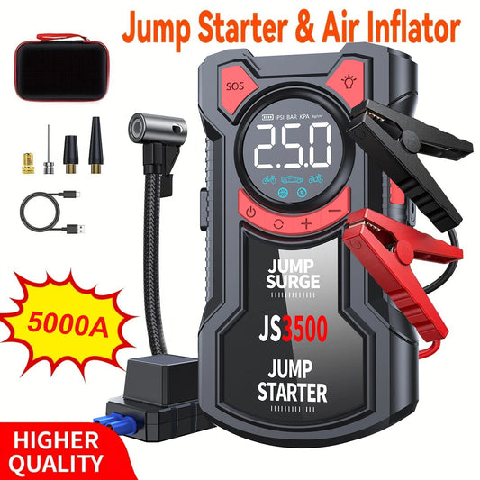 BUVAYE 5-In-1 Air Pump Jump Starter With Digital Tire Inflator