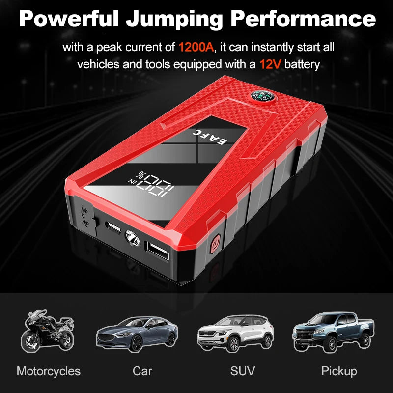 2000A/1200A/600A Car Jump Starter Power Bank Car Battery Booster Charger 12V Starting Device Petrol Diesel-Car Starter Buster