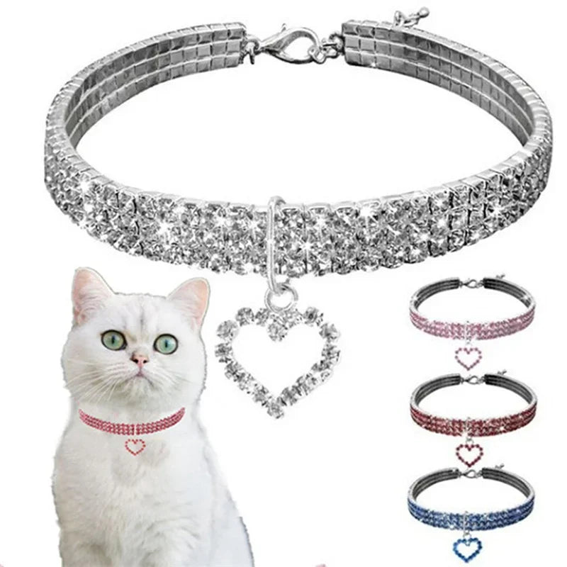 NONECN Bling Rhinestone Dog Collar Crystal