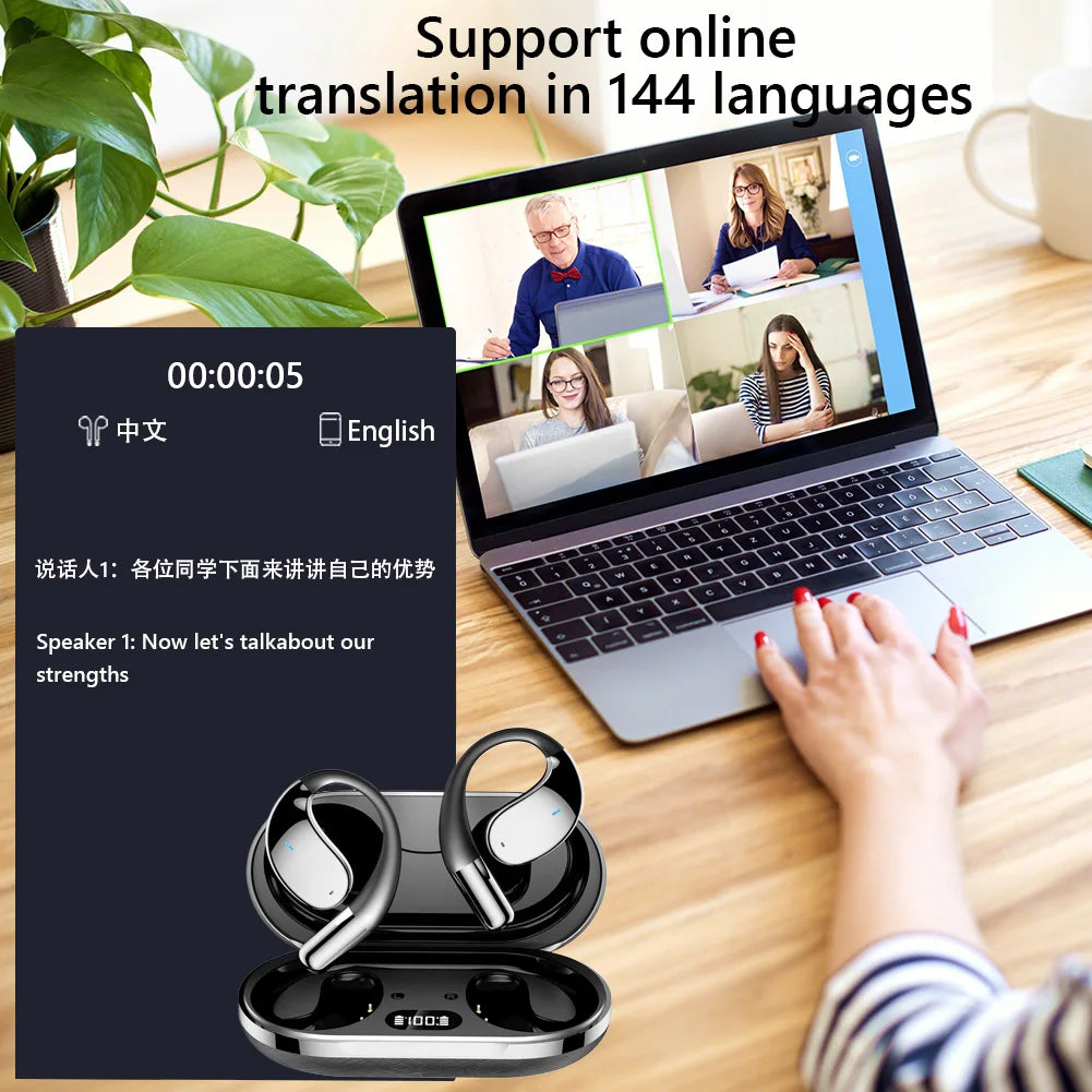 ANENG 3-In-1 AI Translator Earbuds Real-Time Translation Device