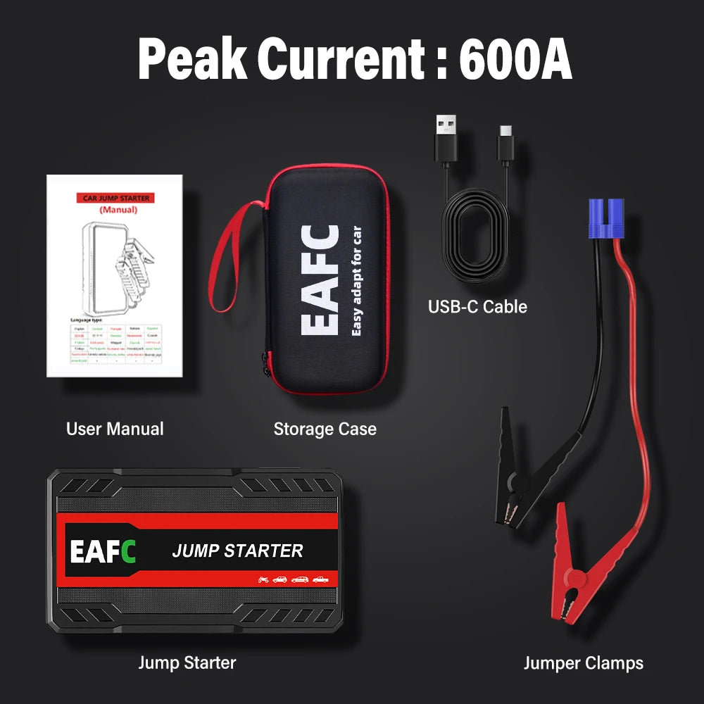 2000A/1200A/600A Car Jump Starter Power Bank Car Battery Booster Charger 12V Starting Device Petrol Diesel-Car Starter Buster