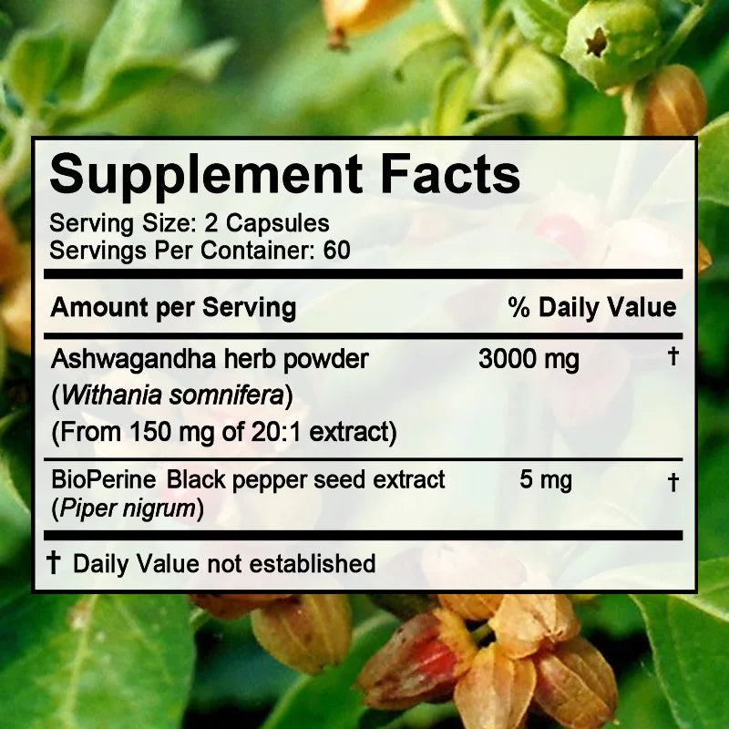 Taoters Ashwagandha 3000 Mg With Black Pepper Extract Stress Support