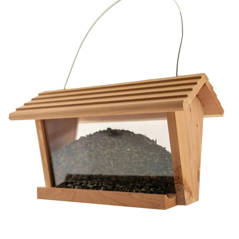 Cedar Hopper Bird Feeder Weatherproof Squirrel Proof Attracts Songbirds