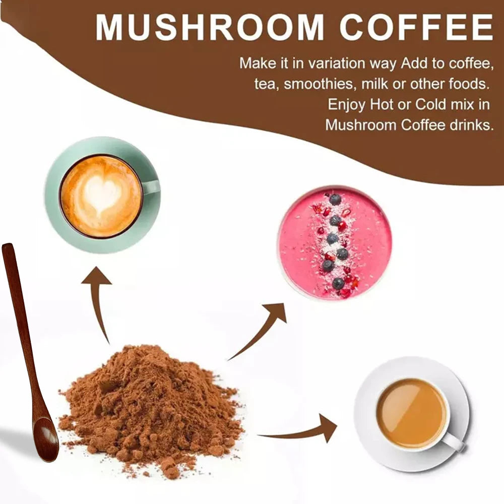Bunkell Organic Mushroom Powder 6 in 1 for Brain Health