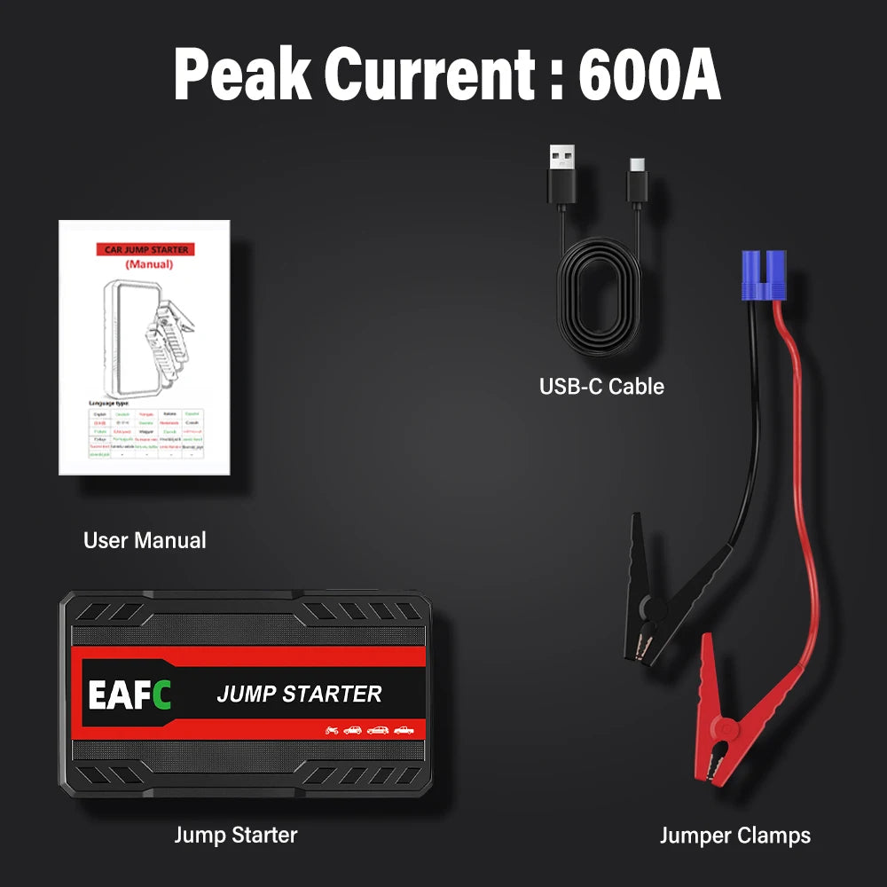 2000A/1200A/600A Car Jump Starter Power Bank Car Battery Booster Charger 12V Starting Device Petrol Diesel-Car Starter Buster