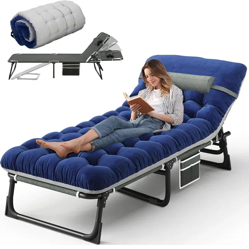 Snozeflex Camping Cot With Mattress 4Position Folding Bed 330lbs
