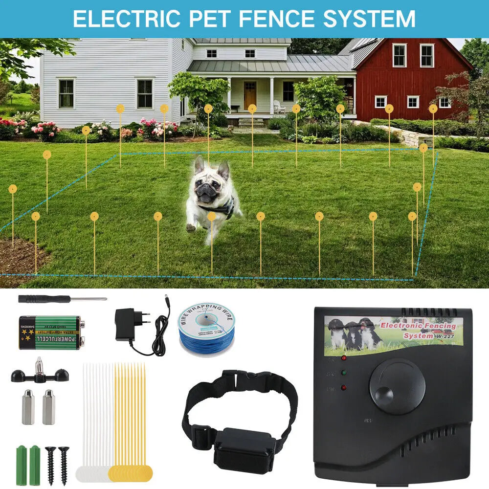 Electric Dog Fence System Training Collar Yard Garden Waterproof