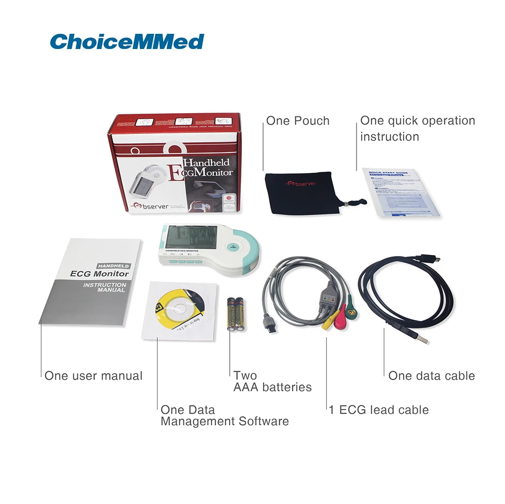 ChoiceMMed Handheld ECG Monitor Real Time Heart Rate Tracking