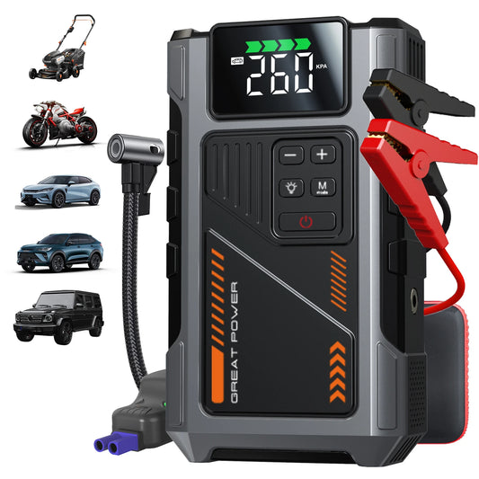 Geeneu Portable Car Jump Starter With Air Compressor 3000A Peak
