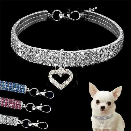 NONECN Bling Rhinestone Dog Collar Crystal