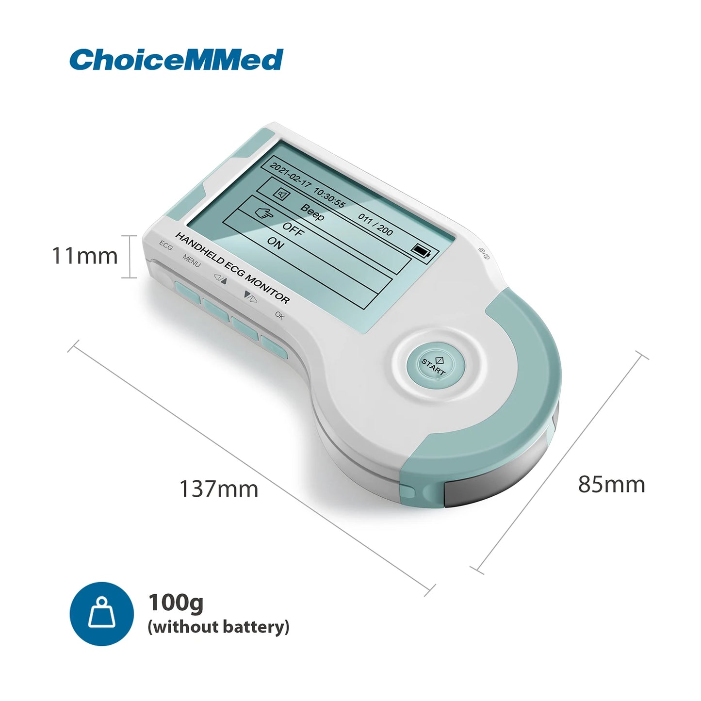 ChoiceMMed Handheld ECG Monitor Real Time Heart Rate Tracking