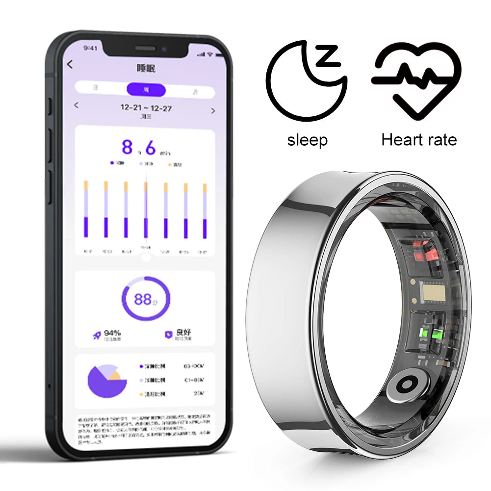 Shunmaii R09 Smart Ring Waterproof Fitness Tracker Blood Oxygen
