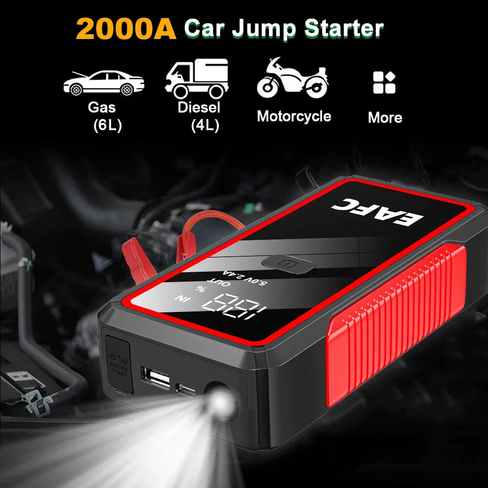 2000A/1200A/600A Car Jump Starter Power Bank Car Battery Booster Charger 12V Starting Device Petrol Diesel-Car Starter Buster