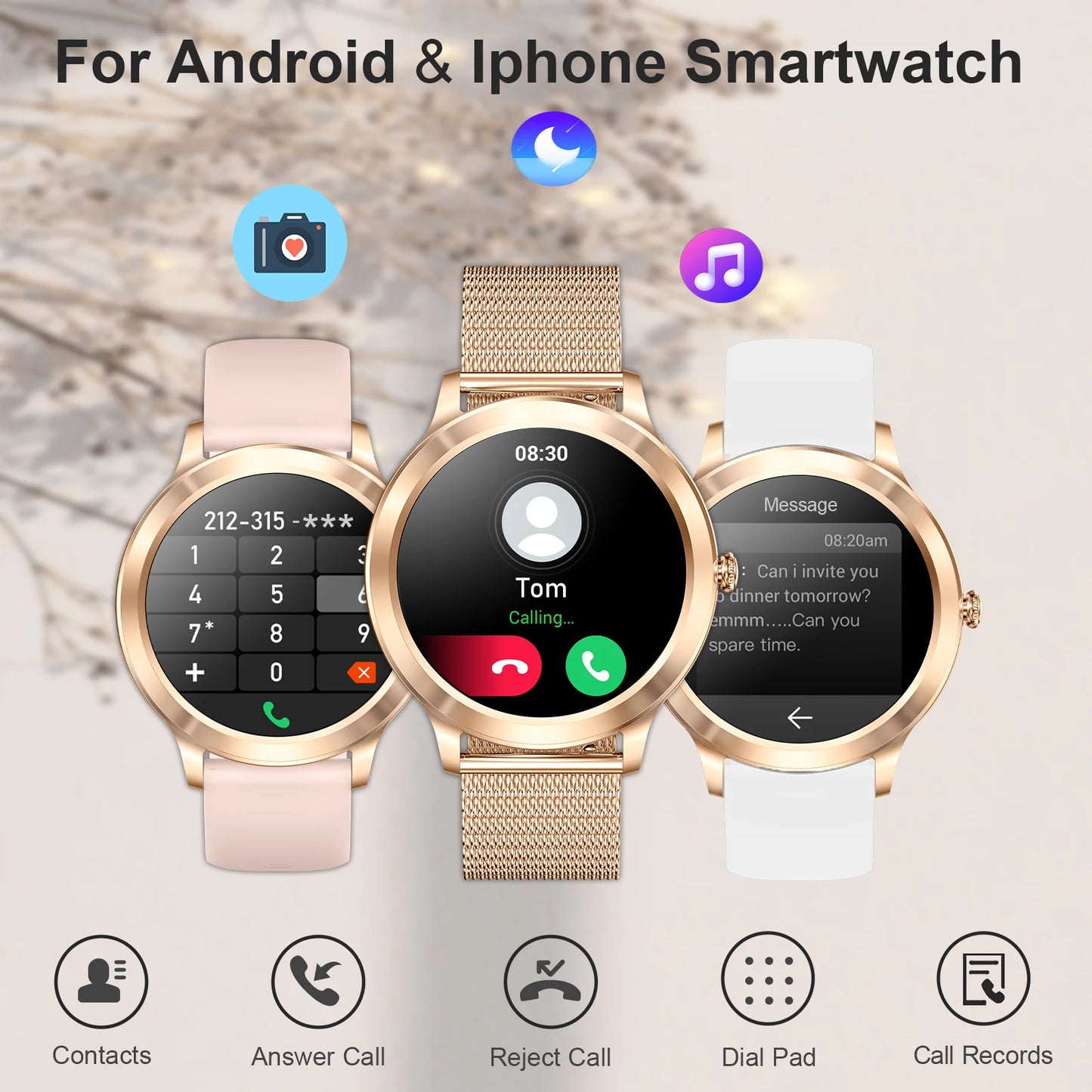 INNOFOVO Touchscreen Smartwatch With Extra Long Battery And Alerts