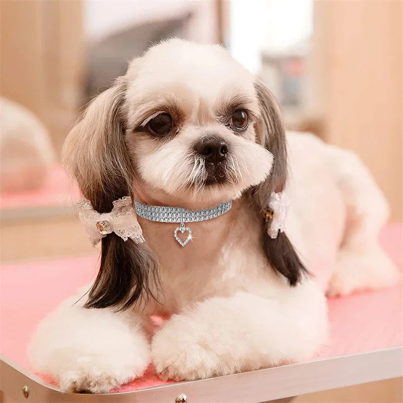 NONECN Bling Rhinestone Dog Collar Crystal