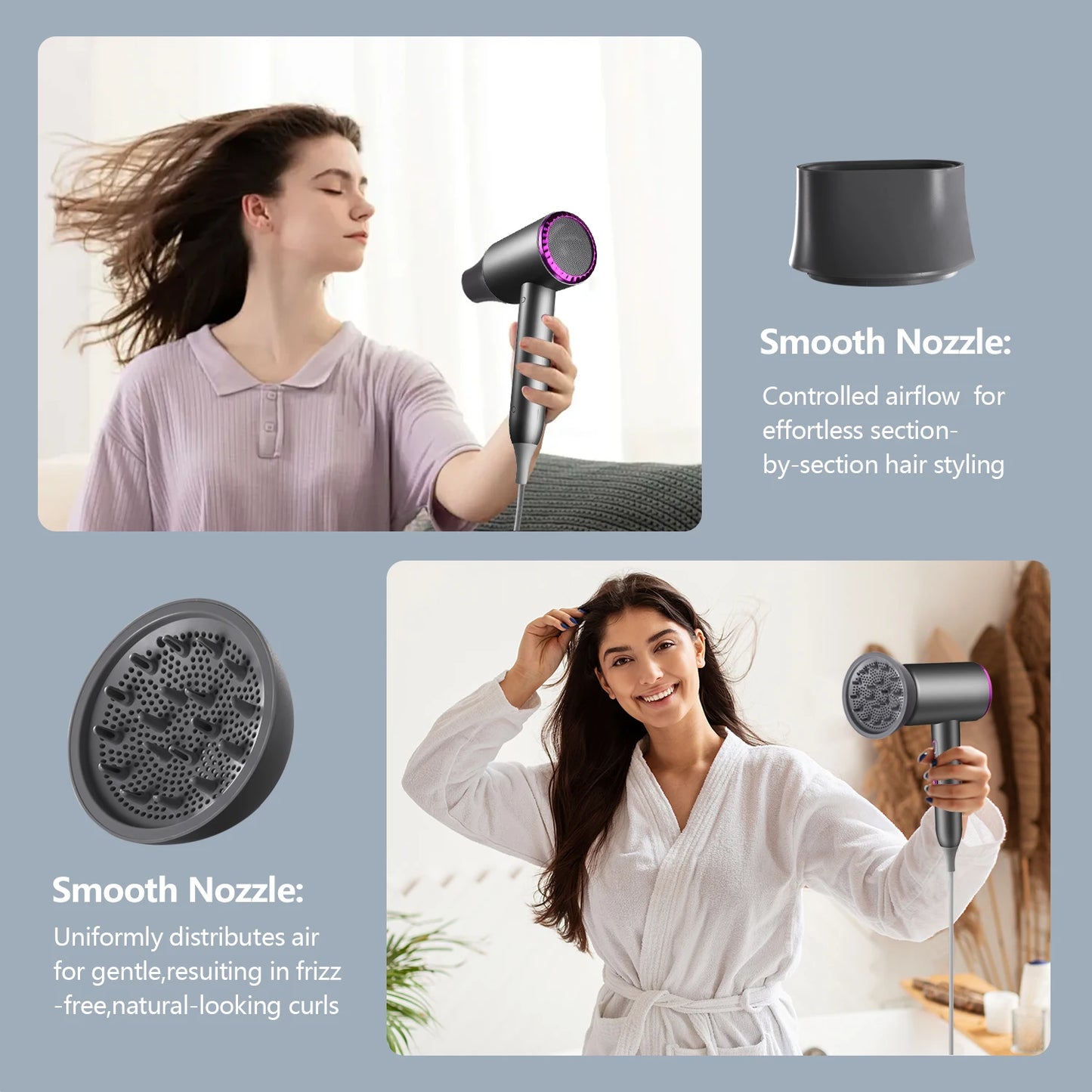 KUALOOL Professional Ionic Hair Dryer With Diffuser 1875W