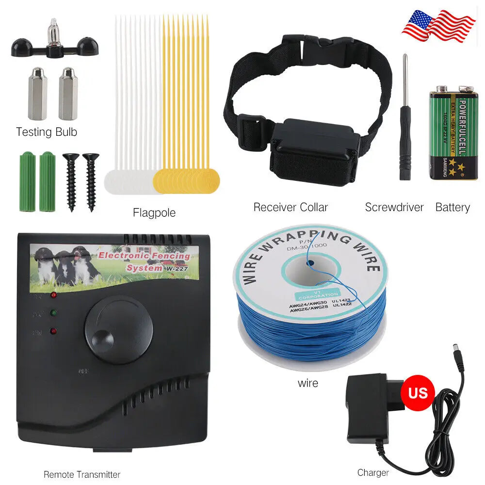 Electric Dog Fence System Training Collar Yard Garden Waterproof