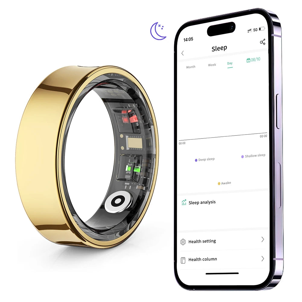 Shunmaii R09 Smart Ring Waterproof Fitness Tracker Blood Oxygen