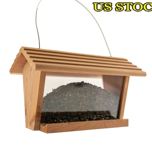 Cedar Hopper Bird Feeder Weatherproof Squirrel Proof Attracts Songbirds