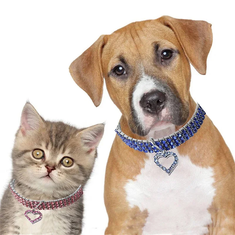 NONECN Bling Rhinestone Dog Collar Crystal