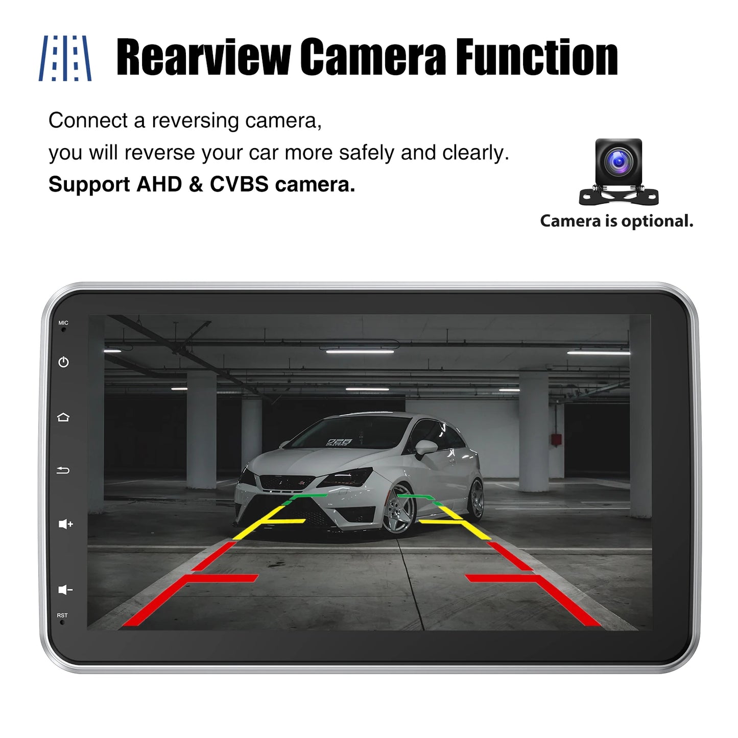 ESSGOO 10.1 Inch 4+64GB Rotatable IPS Touchscreen Single 1 DIN Car Stereo Wireless Apple Carplay Android Auto FM Bluetooth GPS
