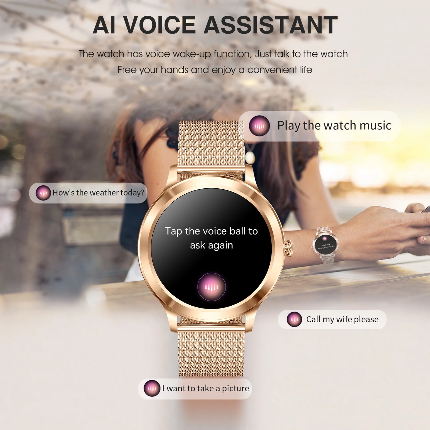 Touchscreen Smartwatch With Extra-Long Battery, Wireless Call/Message Alerts, Fitness Tracking, Smart Watch For Android & Iphone