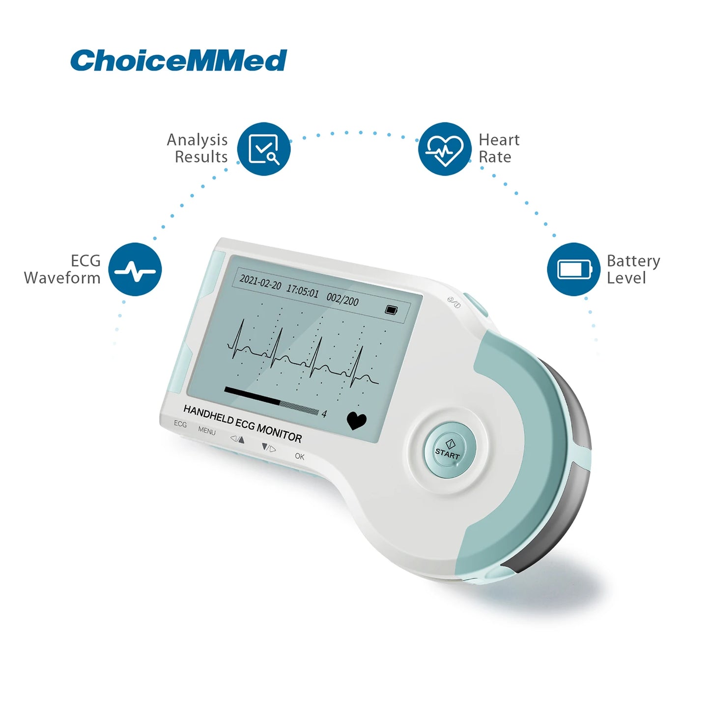 ChoiceMMed Handheld ECG Monitor Real Time Heart Rate Tracking