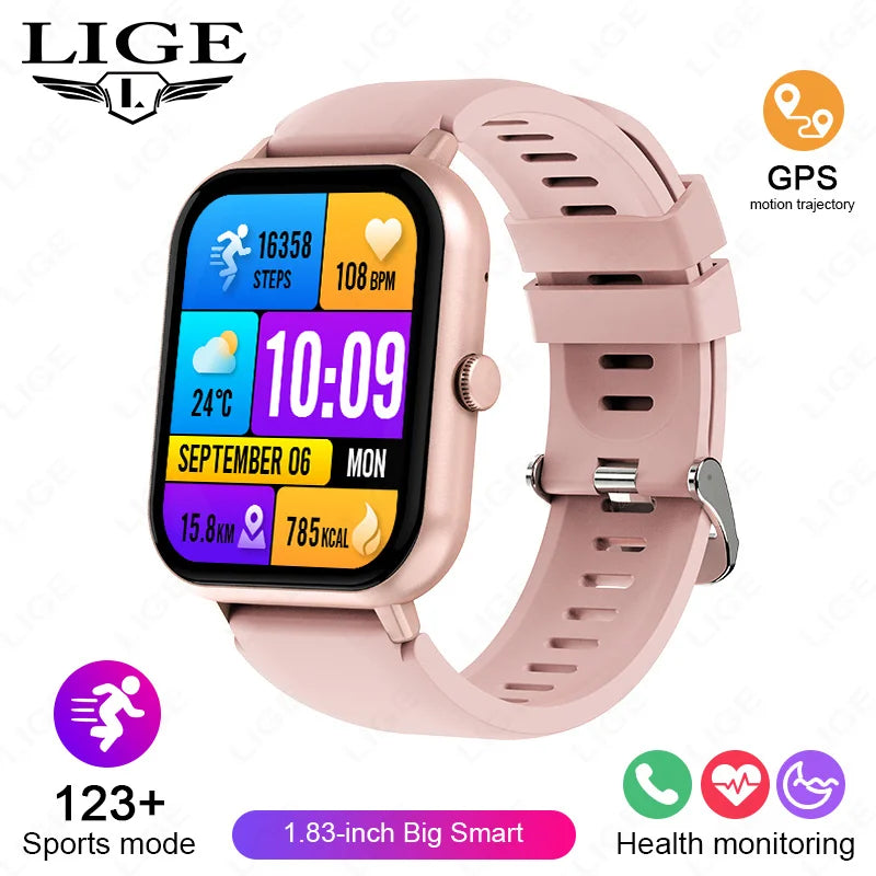 Smartwatch With Bluetooth Calling Heart Rate Blood Pressure Monitor