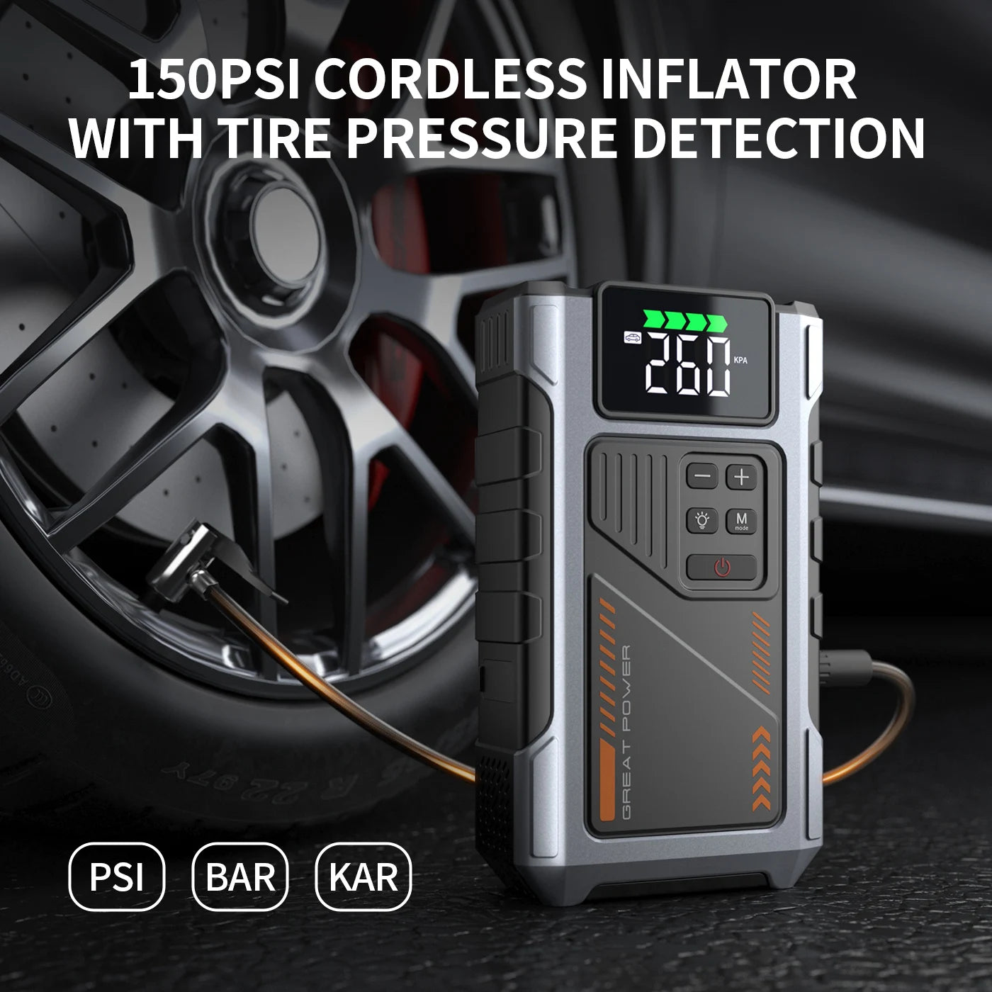 Geeneu Portable Car Jump Starter With Air Compressor 3000A Peak