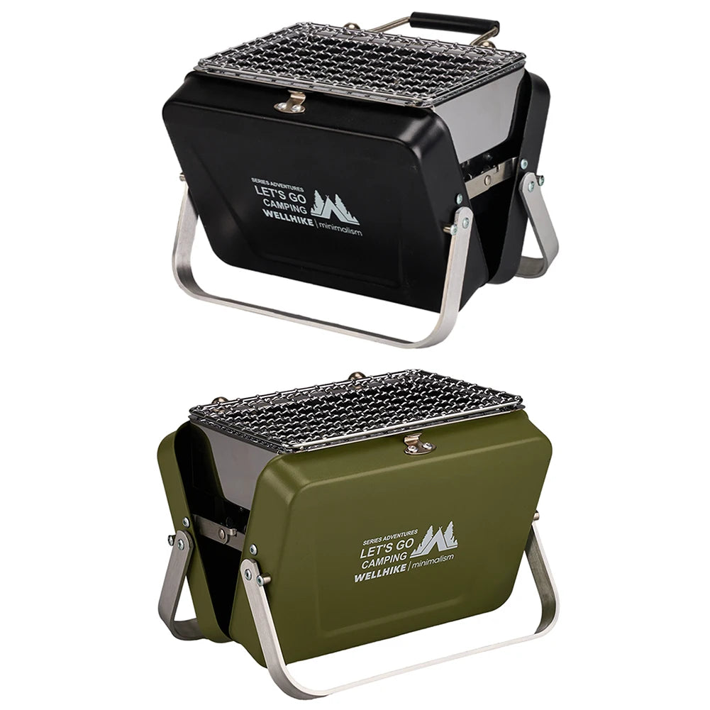 Portable Camping Stove With Handle Stainless Steel Grill Outdoors