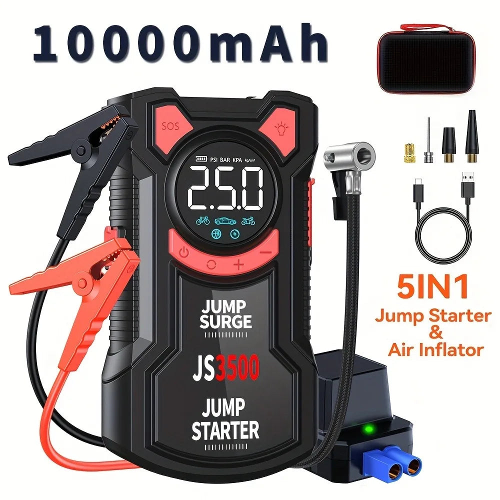 BUVAYE 5-In-1 Air Pump Jump Starter With Digital Tire Inflator