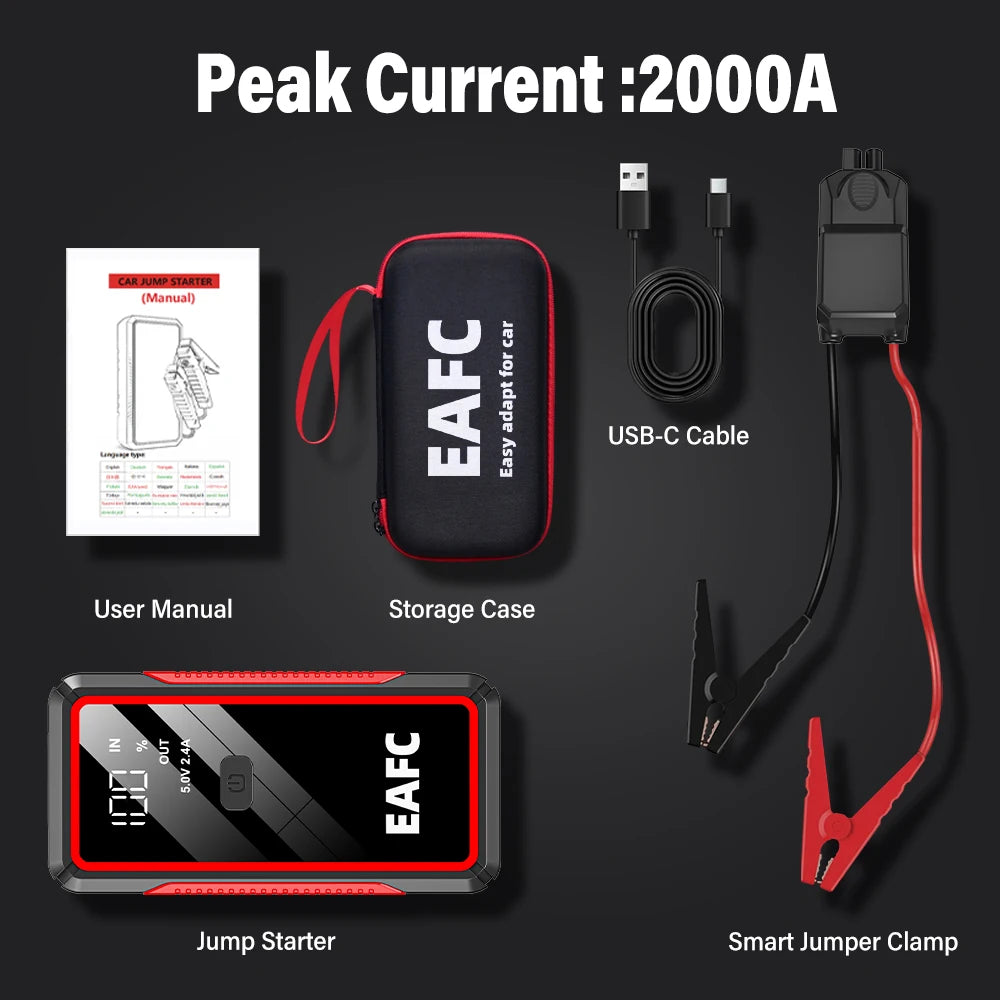 2000A/1200A/600A Car Jump Starter Power Bank Car Battery Booster Charger 12V Starting Device Petrol Diesel-Car Starter Buster